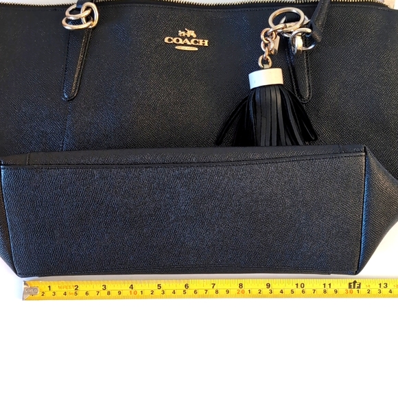 Coach Black Leather Tote with Gold Accents - Picture 14 of 16